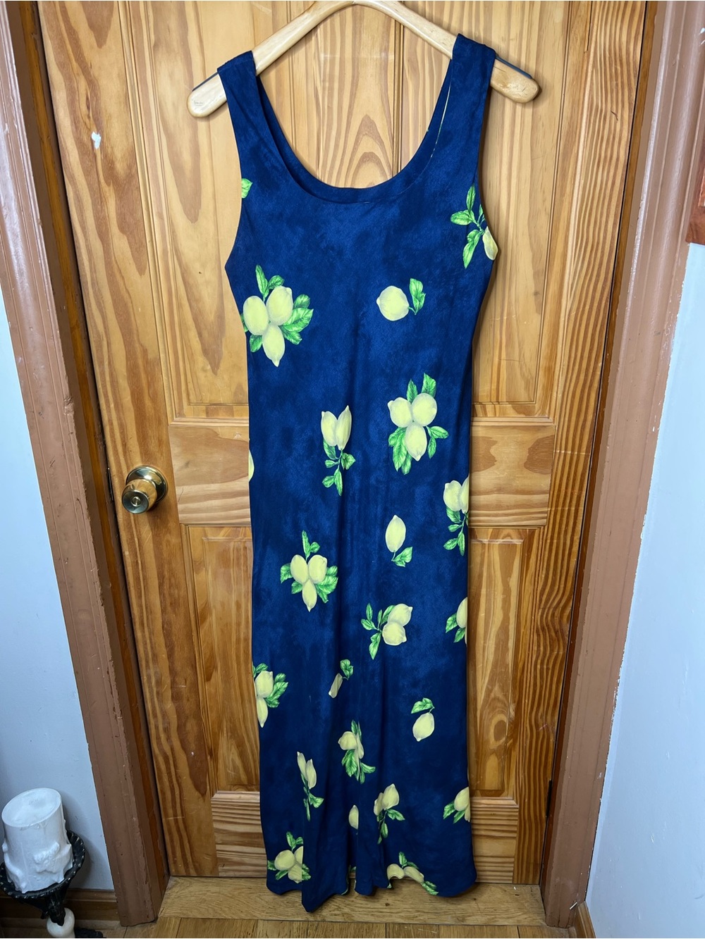 Jessica Howard Navy Maxi Dress with Yellow Lemon Motif